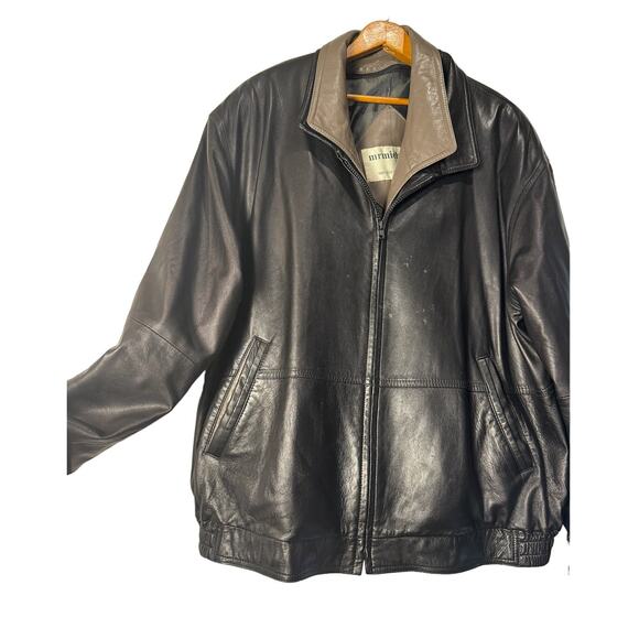 Vintage 100% Leather Coat Mr Michaels San Luis Obispo Bomber Jacket - Picture 2 of 16